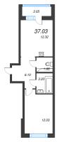1 ккв № 135 Корп.: 1-3 , Секция 3  в ЖК ID Kudrovo II