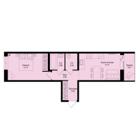 1 ккв № 4 Корп.: 1-5 , Секция 1  в ЖК ID Kudrovo II