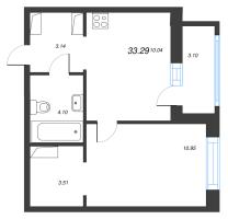 1 ккв № 268 Корп.: 1-3 , Секция 5  в ЖК ID Kudrovo II