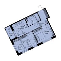 2 ккв № 70 Корп.: 1-2 , Секция 1  в ЖК ID Kudrovo II