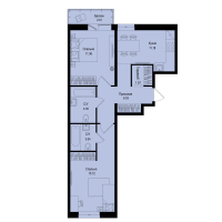 2 ккв № 358 Корп.: 1-5 , Секция 6  в ЖК ID Kudrovo II