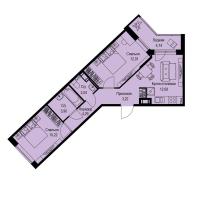 3 ккв (Евро) № 259 Корп.: 1-2 , Секция 5  в ЖК ID Kudrovo II