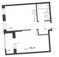2 ккв (Евро) № 233 Корп.: 1-2 , Секция 4  в ЖК ID Kudrovo II