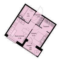 1 ккв № 267 Корп.: 1-1 , Секция 7  в ЖК ID Kudrovo II