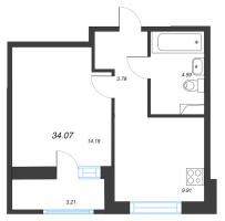 1 ккв № 251 Корп.: 1-2 , Секция 5  в ЖК ID Kudrovo II