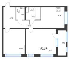 2 ккв № 363 Корп.: 1-2 , Секция 7  в ЖК ID Kudrovo II
