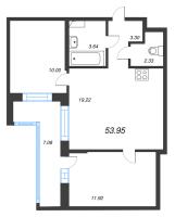 3 ккв (Евро) № 407 Корп.: 1-2 , Секция 8  в ЖК ID Kudrovo II