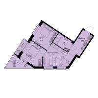 2 ккв № 313 Корп.: 1-1 , Секция 8  в ЖК ID Kudrovo II