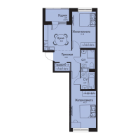 2 ккв № 488 Корп.: 1-3 , Секция 8  в ЖК ID Kudrovo II