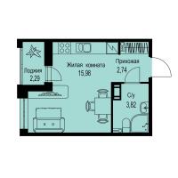 Студия № 387 Корп.: 1-2 , Секция 8  в ЖК ID Kudrovo II