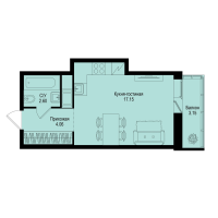 Студия № 243 Корп.: 1-5 , Секция 4  в ЖК ID Kudrovo II