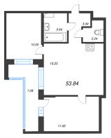 3 ккв (Евро) № 397 Корп.: 1-2 , Секция 8  в ЖК ID Kudrovo II