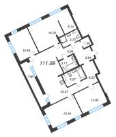 5 ккв (Евро) № 94 Корп.: 1-2 , Секция 1  в ЖК ID Kudrovo II