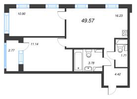 3 ккв (Евро) № 462 Корп.: 1-3 , Секция 8  в ЖК ID Kudrovo II