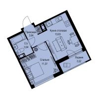 1 ккв № 76 Корп.: 1-2 , Секция 1  в ЖК ID Kudrovo II