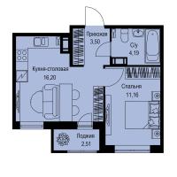 2 ккв (Евро) № 318 Корп.: 1-2 , Секция 6  в ЖК ID Kudrovo II