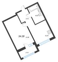 1 ккв № 5 Корп.: 1-2 , Секция 1  в ЖК ID Kudrovo II