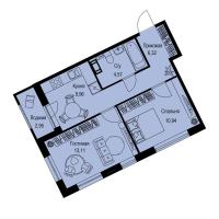 2 ккв № 58 Корп.: 1-2 , Секция 1  в ЖК ID Kudrovo II