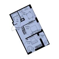 2 ккв № 144 Корп.: 1-2 , Секция 2  в ЖК ID Kudrovo II
