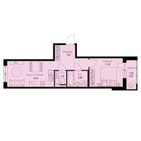 1 ккв № 319 Корп.: 1-4 , Секция 5  в ЖК ID Kudrovo II