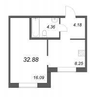 1 ккв № 676 Корп.: 4-1 , Секция 8  в ЖК ID Kudrovo