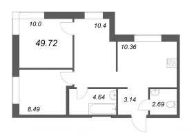3 ккв (Евро) № 678 Корп.: 4-1 , Секция 8  в ЖК ID Kudrovo
