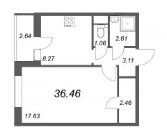 1 ккв № 416 Корп.: 6 , Секция 5  в ЖК ID Murino II