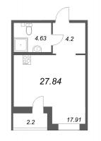 Студия № 242 Корп.: 6 , Секция 4  в ЖК ID Murino II