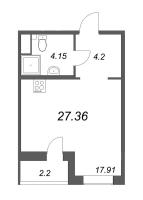 Студия № 249 Корп.: 6 , Секция 4  в ЖК ID Murino II