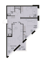 3 ккв (Евро) № 604 Корп.: 2-2 , Секция 5  в ЖК ID Murino III