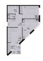 2 ккв № 935 Корп.: 2-2 , Секция 9  в ЖК ID Murino III