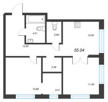 2 ккв № 266 Корп.: 1-1 , Секция 3  в ЖК ID Murino III