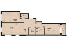 3 ккв № 657 Корп.: 2-2 , Секция 6  в ЖК ID Murino III