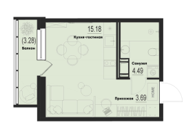 Студия № 925 Корп.: 2-2 , Секция 9  в ЖК ID Murino III