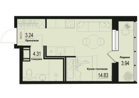 Студия № 566 Корп.: 2-2 , Секция 5  в ЖК ID Murino III