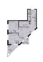 3 ккв (Евро) № 936 Корп.: 2-2 , Секция 9  в ЖК ID Murino III