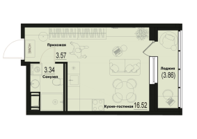 Студия № 715 Корп.: 2-2 , Секция 6  в ЖК ID Murino III