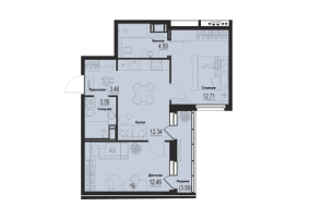 2 ккв № 813 Корп.: 2-2 , Секция 7  в ЖК ID Murino III