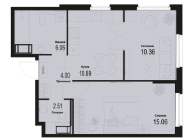 2 ккв № 528 Корп.: 2-2 , Секция 5  в ЖК ID Murino III