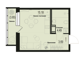 Студия № 990 Корп.: 2-2 , Секция 9  в ЖК ID Murino III