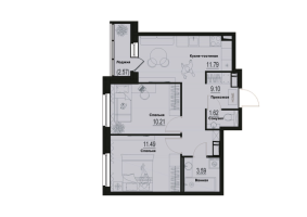 2 ккв № 1002 Корп.: 2-2 , Секция 9  в ЖК ID Murino III