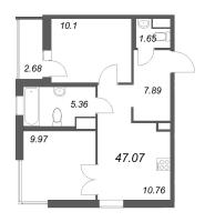 2 ккв № 211 Корп.: 2-1 , Секция 2  в ЖК ID Murino III