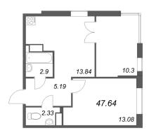 2 ккв № 135 Корп.: 2-1 , Секция 2  в ЖК ID Murino III