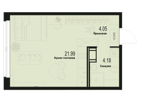 Студия № 913 Корп.: 2-2 , Секция 9  в ЖК ID Murino III