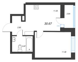 1 ккв № 297 Корп.: 1-1 , Секция 3  в ЖК ID Murino III