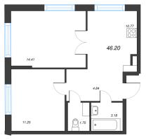 2 ккв № 386 Корп.: 1-2 , Секция 4  в ЖК ID Murino III