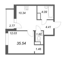 1 ккв № 104 Корп.: 2-1 , Секция 1  в ЖК ID Murino III