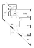 3 ккв № 479 Корп.: 2-1 , Секция 4  в ЖК ID Murino III