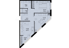 2 ккв № 896 Корп.: 2-2 , Секция 9  в ЖК ID Murino III
