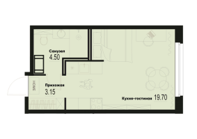 Студия № 519 Корп.: 2-2 , Секция 5  в ЖК ID Murino III